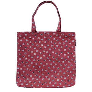 J. CREW Mercantile‎ Printed Reusable Canvas Grocery Tote Bag Red White Stars